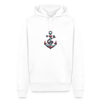 Port d’ancrage - Sweat à capuche Premium bio Homme - blanc - Devant - Nico (187cm)