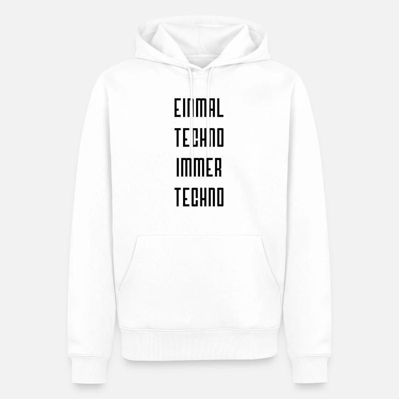 einmaltechno - Männer Premium Bio Hoodie - Weiß