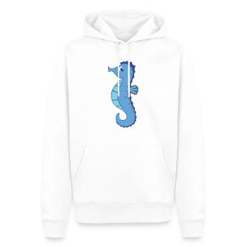Hippocampe - Sweat à capuche Premium bio Homme - blanc - Devant - Nico (187cm)