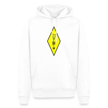 Ham radio logo - Men’s Premium Organic Hoodie - white - Front - Nico (187cm)
