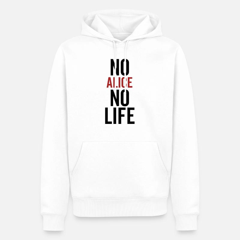 Pas d’Alice pas de vie - Sweat à capuche Premium bio Homme - blanc