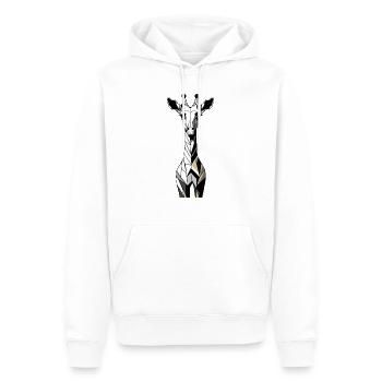 Girafe géométrique - Sweat à capuche Premium bio Homme - blanc - Devant - Nico (187cm)