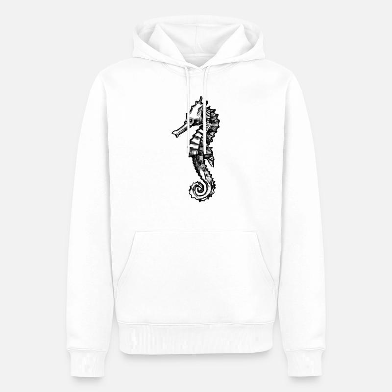 Das Seepferdchen - Männer Premium Bio Hoodie - Weiß