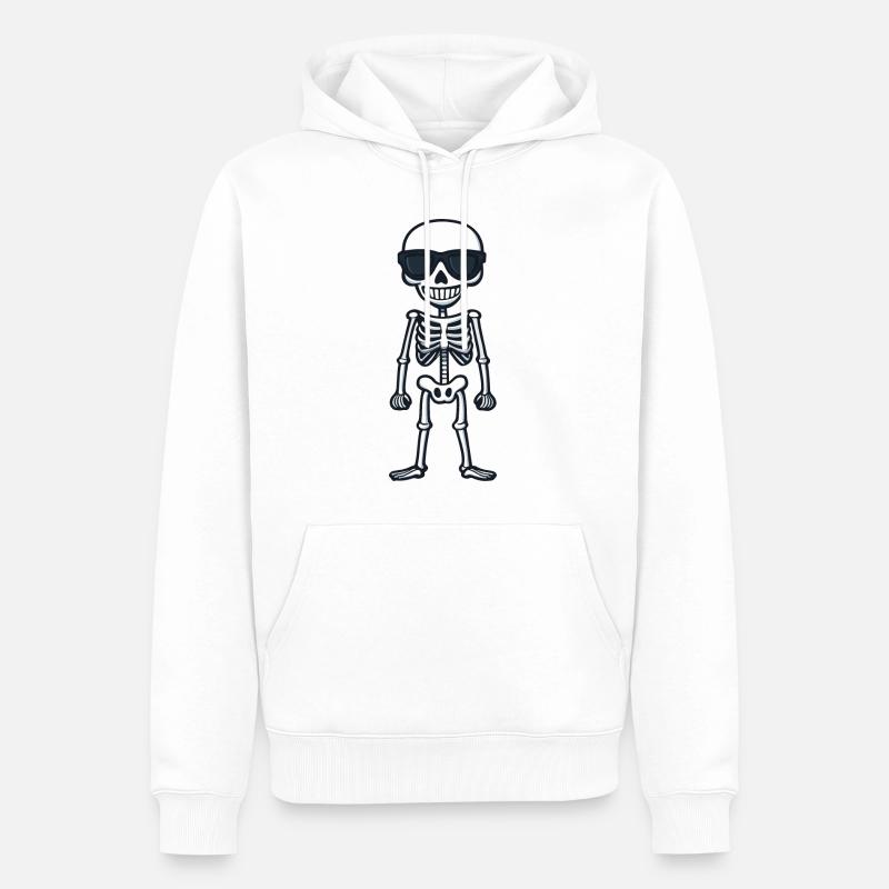 Skelett Comic Halloween Cool - Männer Premium Bio Hoodie - Weiß