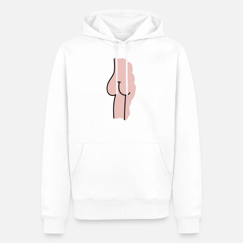 Nackter Hintern Illustration Geschenk - Männer Premium Bio Hoodie - Weiß