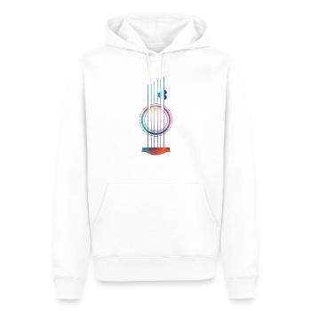 L'amour de la guitare | Guitare acoustique - Sweat à capuche Premium bio Homme - blanc - Devant - Nico (187cm)