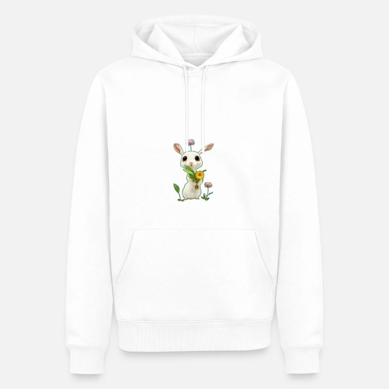 Petit Lapin 2 - Sweat à capuche Premium bio Homme - blanc