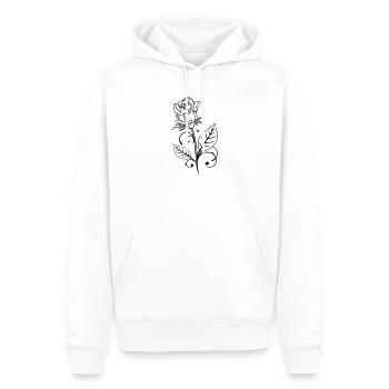 Rose mit Blättern - Männer Premium Bio Hoodie - Weiß - Vorne - Nico (187cm)