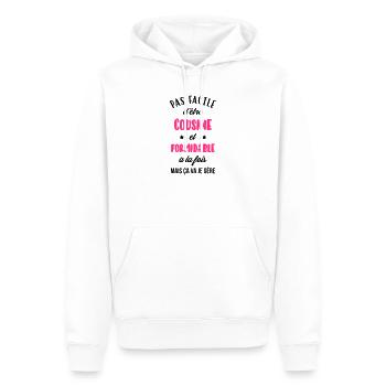 Onkel / Tante / Vetter / Cousin / Kusine - Männer Premium Bio Hoodie - Weiß - Vorne - Nico (187cm)