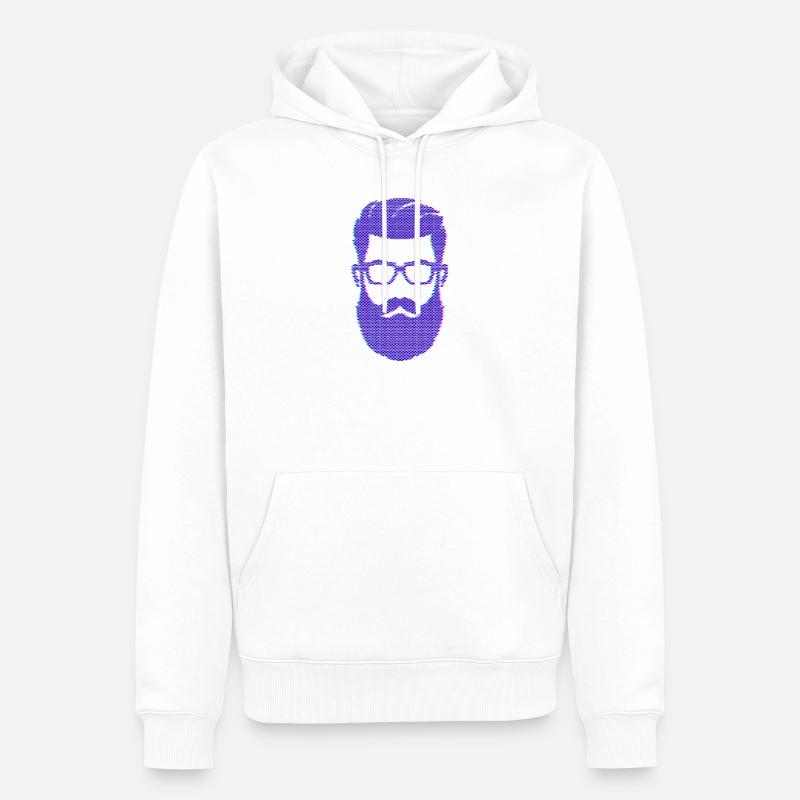 Bartträger Männlichkeit Schnurrbart Bart - Männer Premium Bio Hoodie - Weiß