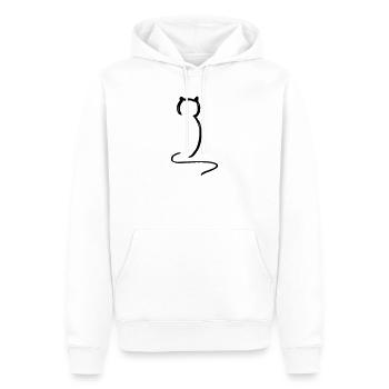 Cat - Men’s Premium Organic Hoodie - white - Front - Nico (187cm)