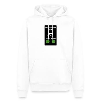Hochsprung ruft an - Männer Premium Bio Hoodie - Weiß - Vorne - Nico (187cm)