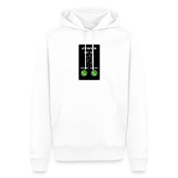 Jesus ruft an - Männer Premium Bio Hoodie - Weiß - Vorne - Nico (187cm)