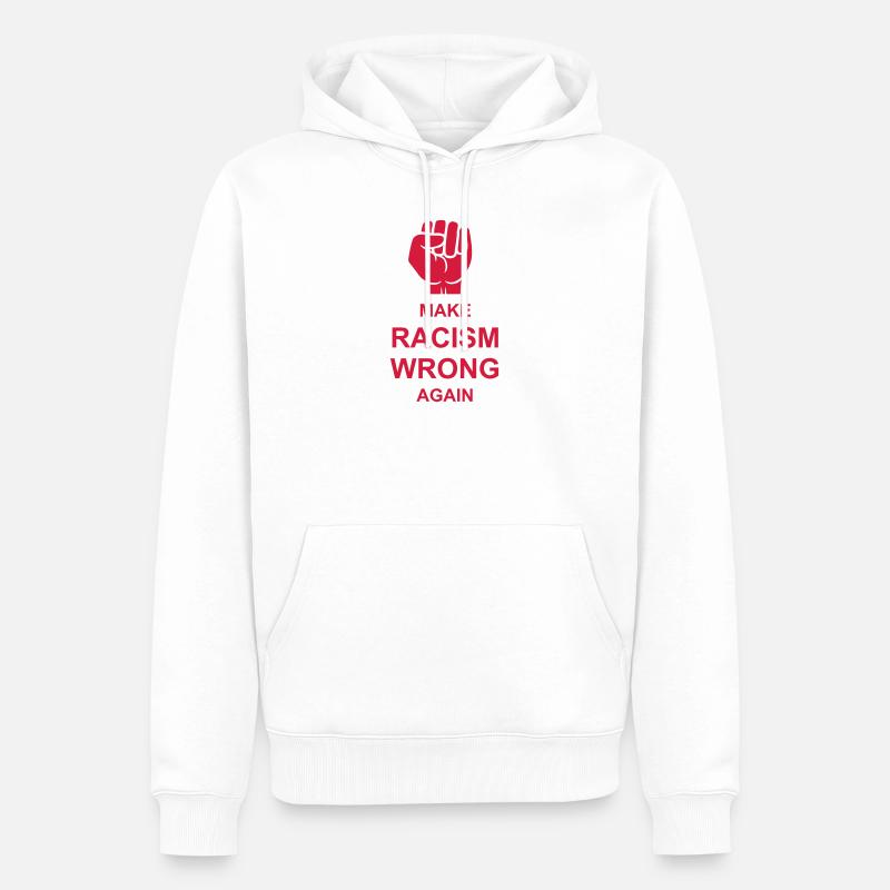 make racism wrong again - Männer Premium Bio Hoodie - Weiß