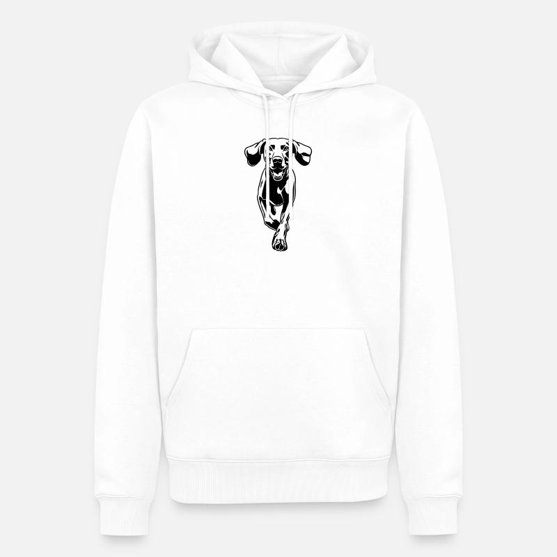 Weimaraner - Männer Premium Bio Hoodie - Weiß