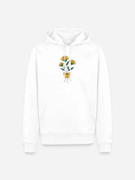 Blumenstrauss dreifarbig - Männer Premium Bio Hoodie - Weiß