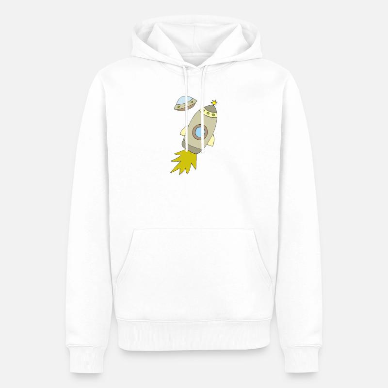 Fusée spatiale à propulsion lumineuse - Sweat à capuche Premium bio Homme - blanc