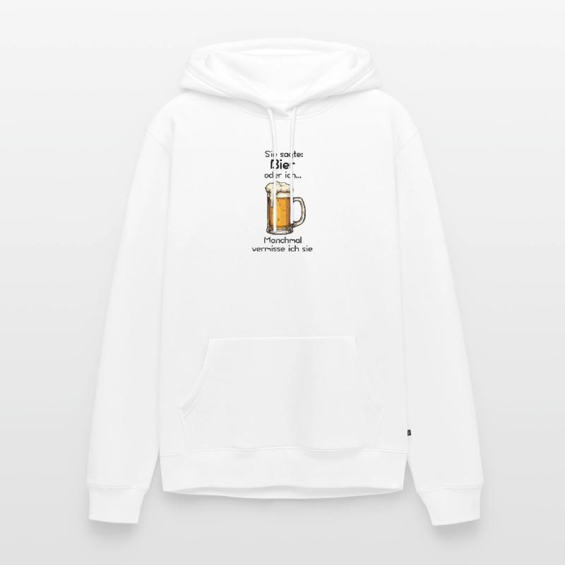 Bier oder ich? Manchmal vermisse ich sie Männer Premium Bio Hoodie