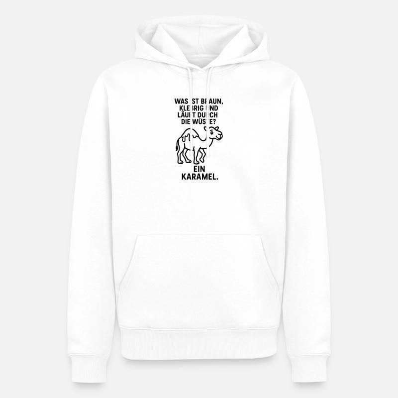 karamel karamell kamel wüste kinder witz - Männer Premium Bio Hoodie - Weiß