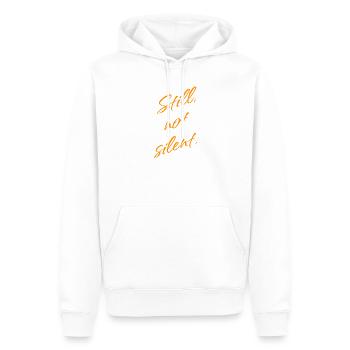 Still, not Silent – Empowerment Statement - Men’s Premium Organic Hoodie - white - Front - Nico (187cm)