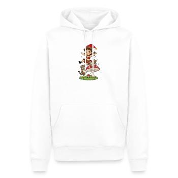 La fille lutin tombe à cause du champignon - Sweat à capuche Premium bio Homme - blanc - Devant - Nico (187cm)
