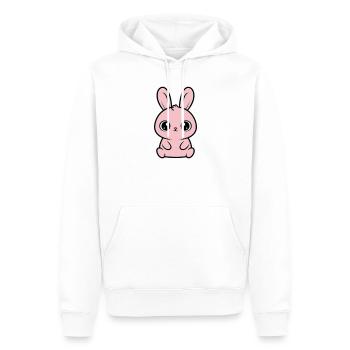 Kawaii Hase Rosa Große Augen Süß - Männer Premium Bio Hoodie - Weiß - Vorne - Nico (187cm)
