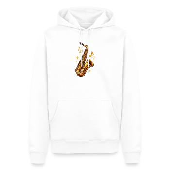 Goldener Saxophon Jazz Illustration - Männer Premium Bio Hoodie - Weiß - Vorne - Nico (187cm)