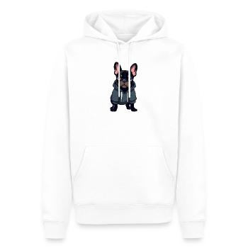French Bulldog - Men’s Premium Organic Hoodie - white - Front - Nico (187cm)