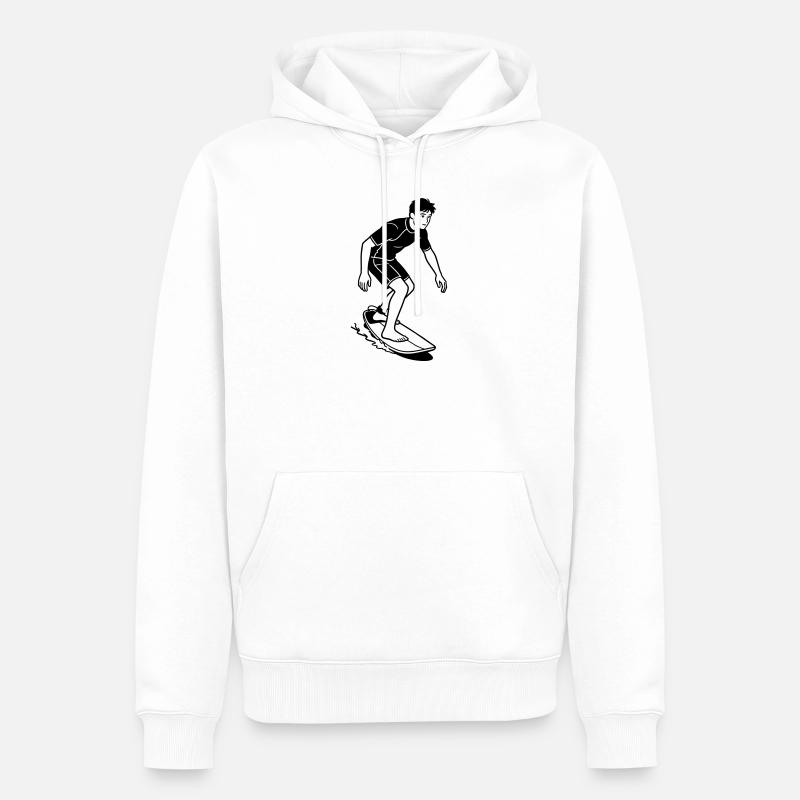 Skimboard - Sweat à capuche Premium bio Homme - blanc