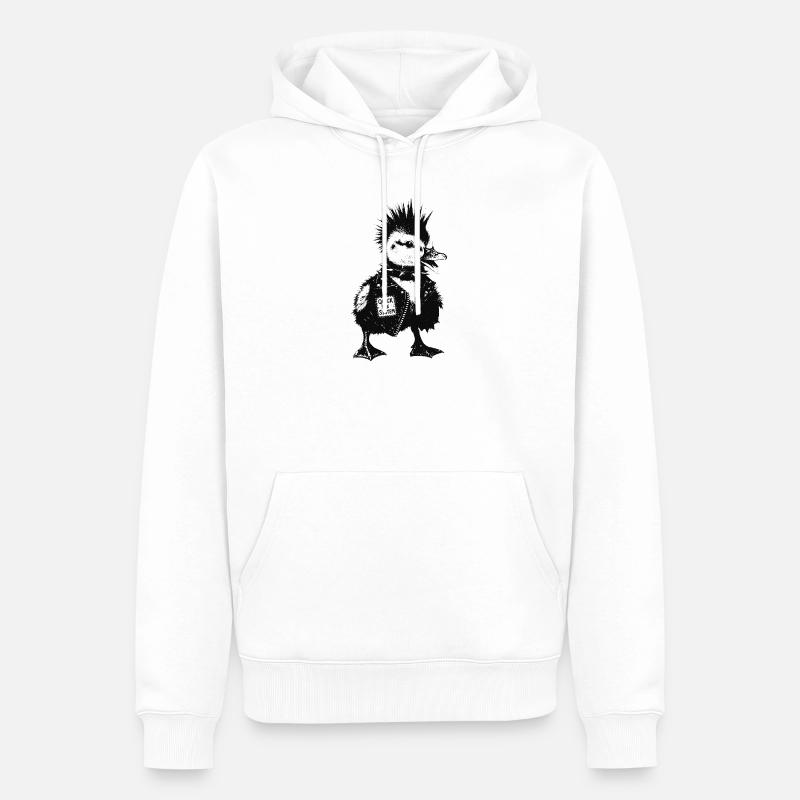 Caneton Punk - Sweat à capuche Premium bio Homme - blanc