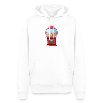 Machine à boules de chewing-gum - Sweat à capuche Premium bio Homme - blanc - Devant - Nico (187cm)