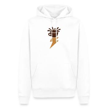Espressoblitz. - Männer Premium Bio Hoodie - Weiß - Vorne - Nico (187cm)