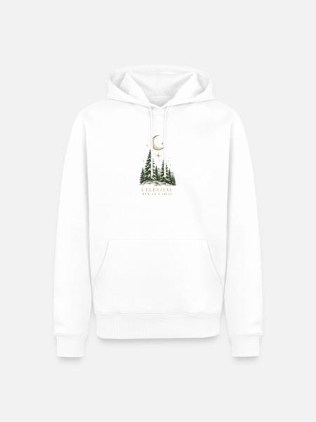 Himmlischer Winterwald - Männer Premium Bio Hoodie - Weiß