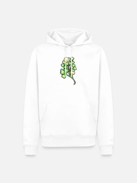 Aquarellklee-Blüten - Männer Premium Bio Hoodie - Weiß