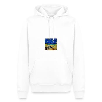 Katzen in van Goghs starry night - Männer Premium Bio Hoodie - Weiß - Vorne - Nico (187cm)