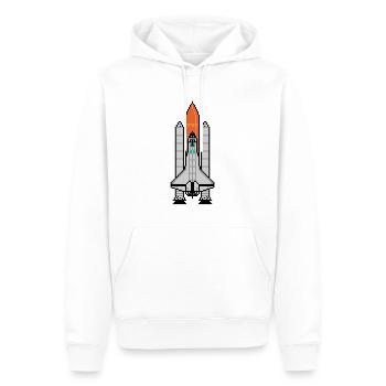 G.36 Space Shuttle in Geek and Pixel Art Style - Men’s Premium Organic Hoodie - white - Front - Nico (187cm)