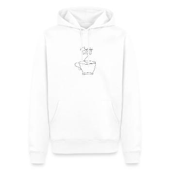 Kaffee Coffee Lineart Design - Männer Premium Bio Hoodie - Weiß - Vorne - Nico (187cm)