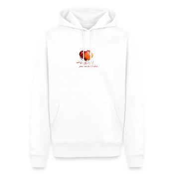 Gemeinsam durchs Leben - Männer Premium Bio Hoodie - Weiß - Vorne - Nico (187cm)