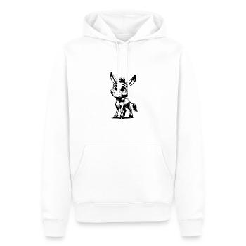 Mignon petit âne dessin au crayon - Sweat à capuche Premium bio Homme - blanc - Devant - Nico (187cm)