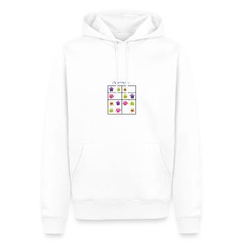 Monster-Sudoku "Monsterdoku" (schwarz) - Männer Premium Bio Hoodie - Weiß - Vorne - Nico (187cm)