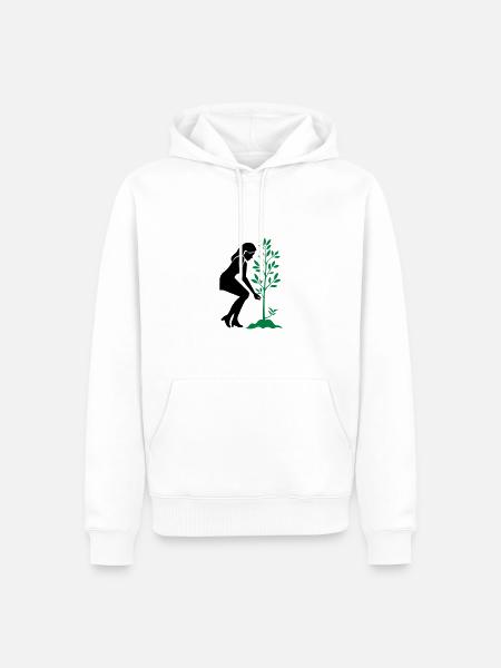 Planting Nature Conservation Tree - Men’s Premium Organic Hoodie - white