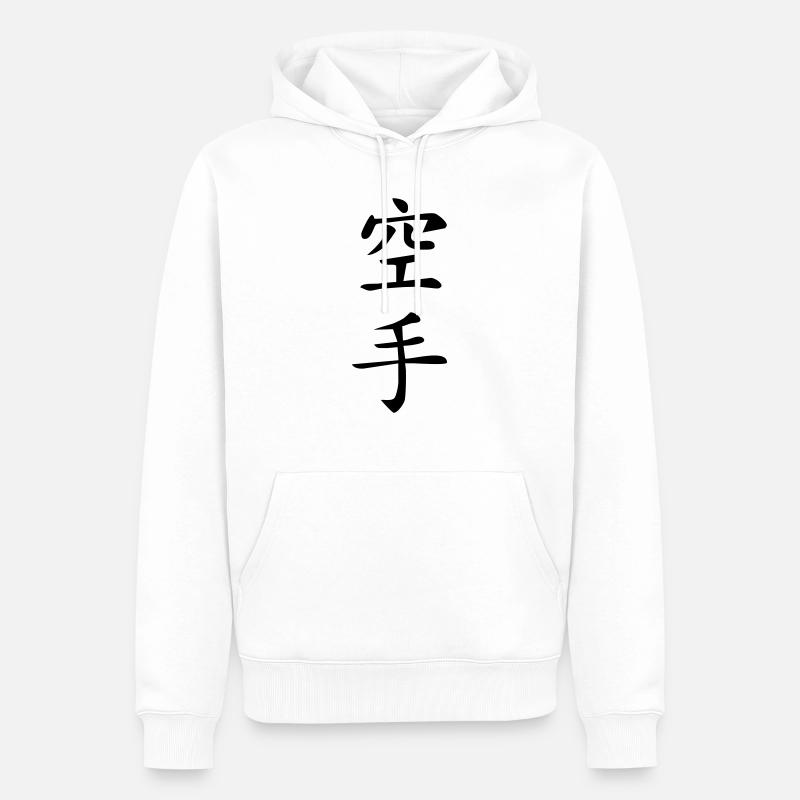 Karate Kanji vertikal - Männer Premium Bio Hoodie - Weiß