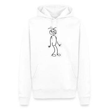 Collez le chiffre - Sweat à capuche Premium bio Homme - blanc - Devant - Nico (187cm)