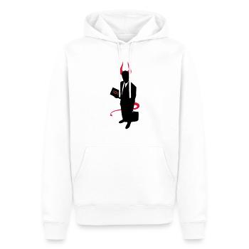L'avocat du diable - Sweat à capuche Premium bio Homme - blanc - Devant - Nico (187cm)
