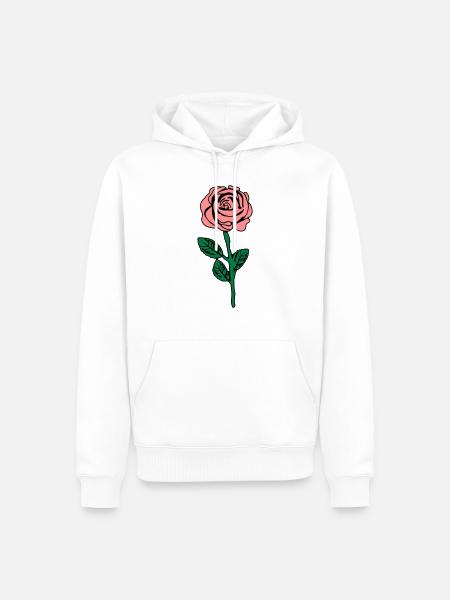 rose_design_002 - Men’s Premium Organic Hoodie - white