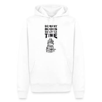 So Many Books So Little Time - Men’s Premium Organic Hoodie - white - Front - Nico (187cm)