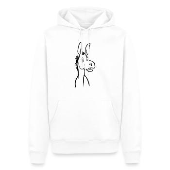 Esel - Männer Premium Bio Hoodie - Weiß - Vorne - Nico (187cm)