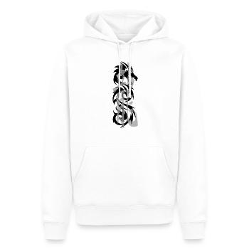 dragon11 noir kanji dragon gris - Sweat à capuche Premium bio Homme - blanc - Devant - Nico (187cm)