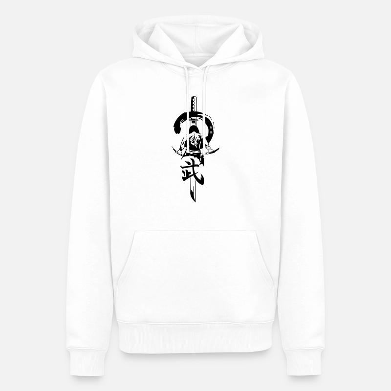 Samurai - Katana - Männer Premium Bio Hoodie - Weiß