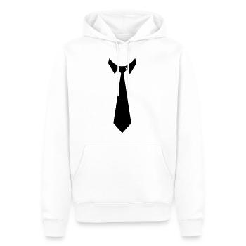 col costume cravate faux faux chemise - Sweat à capuche Premium bio Homme - blanc - Devant - Nico (187cm)